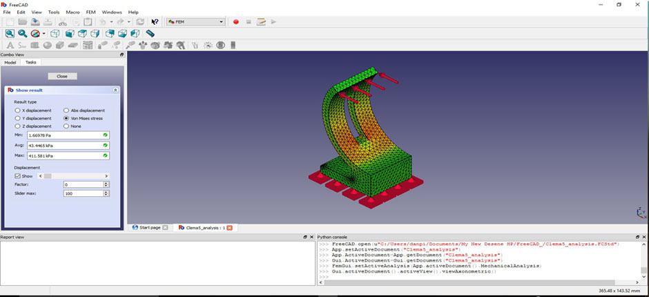 FEA - von Mises stress; Analysis of a Pipe clip